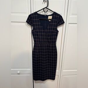 ModCloth Elegant Navy Checkered Dress